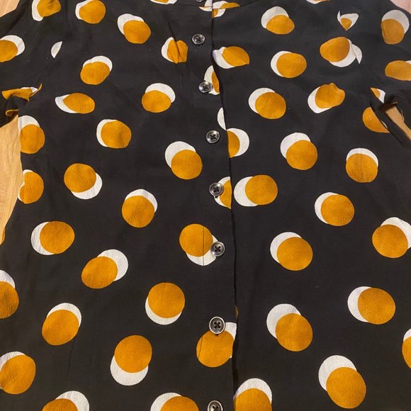 Kachel x Anthropologie Polka Dot Button Back Top Blouse Size 8 - Picture 5 of 6